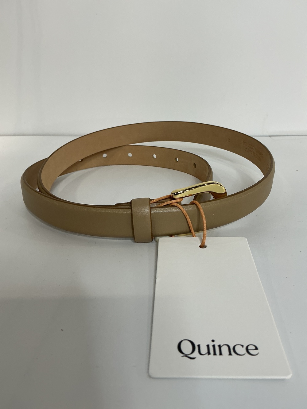 Sofia European Leather Skinny Belt